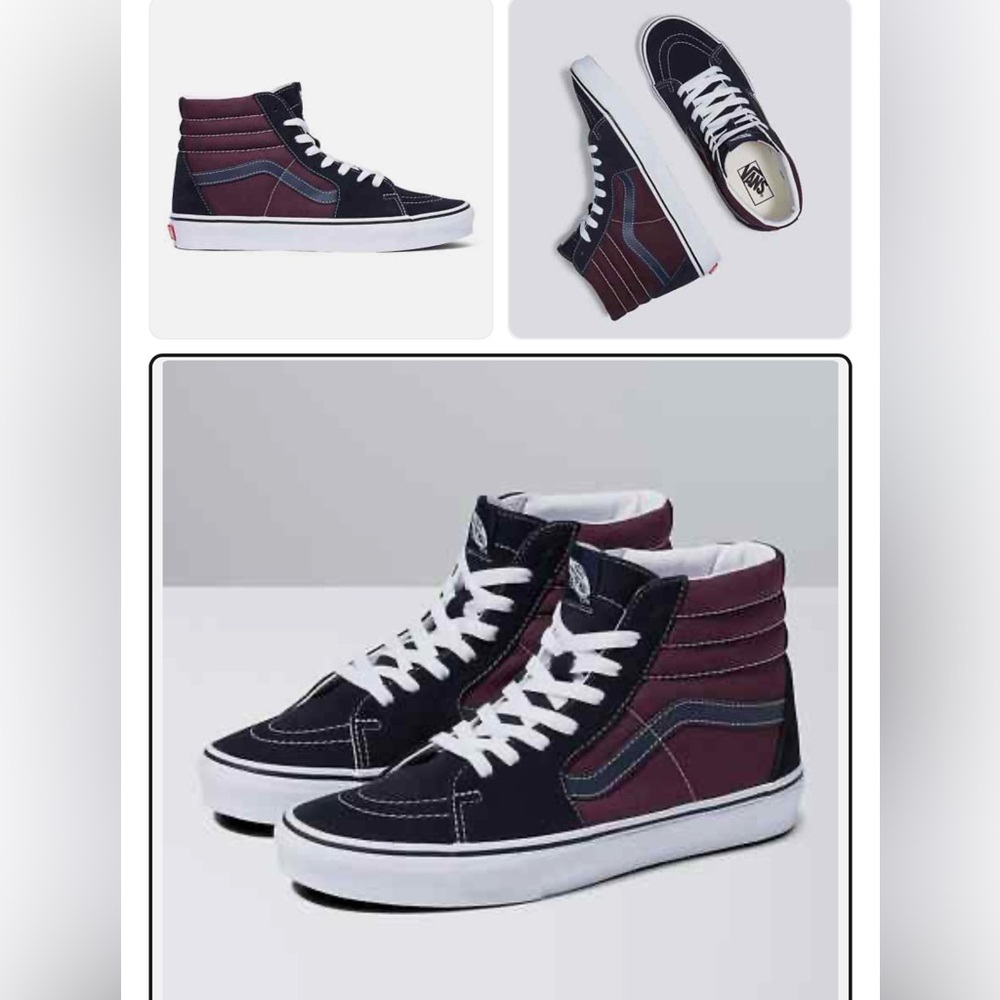 NWT MEN’S VANS SK8-HI 2-TONE NAVY/PORT VN0A5MJHAF SHOES SIZE 7